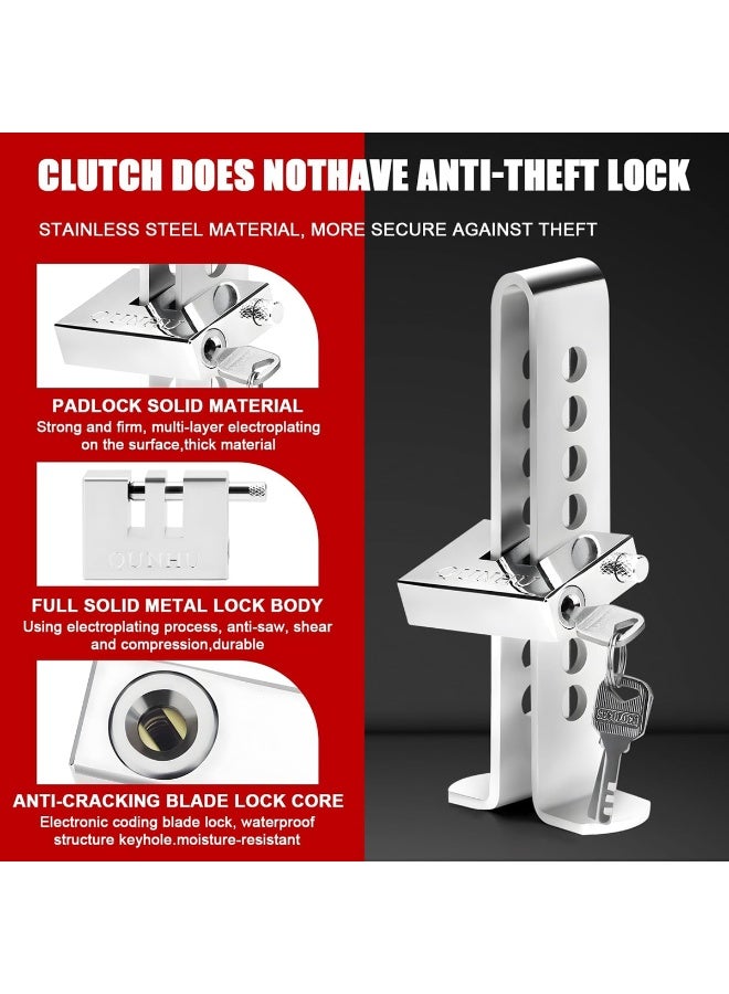 Heavy Duty Car Clutch Lock Anti-Theft Device – Stainless Steel Pedal Lock with High Security Blade Lock Cylinder, Universal Vehicle Anti-Theft Protection with Keys - Image 4